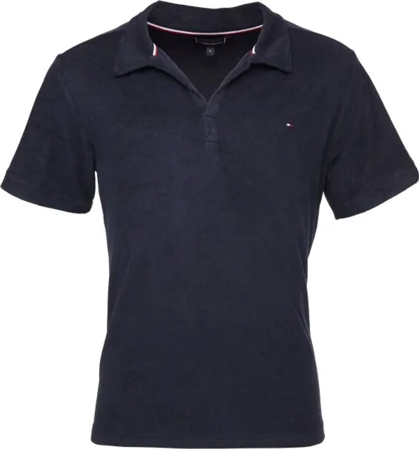 Tommy Hilfiger Tommy Hilfiger TERRY SHIRT Мъжка тениска с якичка, тъмносин, размер
