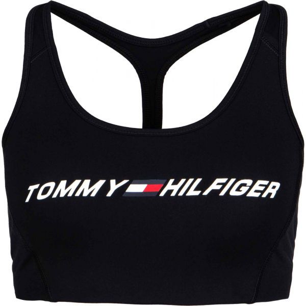 Tommy Hilfiger Tommy Hilfiger LIGHT INTENSITY GRAPHIC BRA Дамско спортно бюстие, черно, размер XS