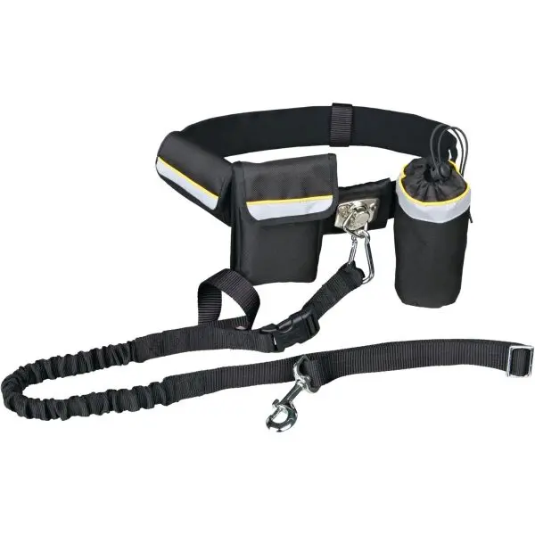 TRIXIE TRIXIE HANDS FREE BELT + LEASH Колан за бягане с повод за кучета, черно, размер
