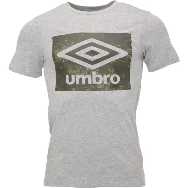 Umbro Umbro LAYERED BOX LOGO GRAPHIC TEE Мъжка тениска, сиво, размер