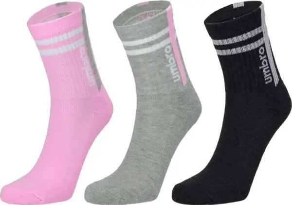 Umbro Umbro STRIPED SPORTS SOCKS JNR - 3 PACK Детски чорапи, сиво, размер 24-27