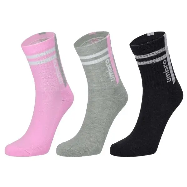 Umbro Umbro STRIPED SPORTS SOCKS JNR - 3 PACK Детски чорапи, сиво, размер 32-35