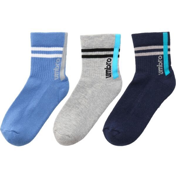 Umbro Umbro STRIPED SPORTS SOCKS JNR - 3 PACK Детски чорапи, тъмносин, размер