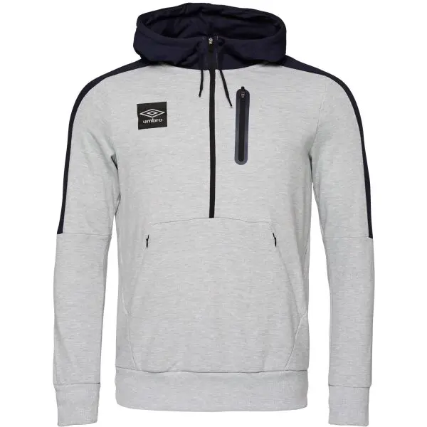 Umbro Umbro TERRACE HALF ZIP HOODIE Мъжки суитшърт, сиво, размер