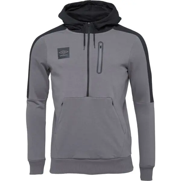 Umbro Umbro TERRACE HALF ZIP HOODIE Мъжки суитшърт, тъмносиво, размер
