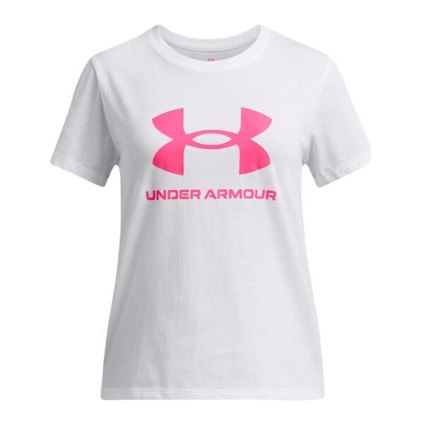 Under Armour Under Armour BIG LOGO Тениска за момичета, бяло, размер