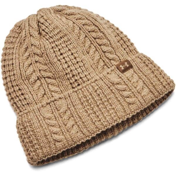 Under Armour Under Armour HALFTIME CABLE KNIT BEANIE Дамска зимна шапка, кафяво, размер