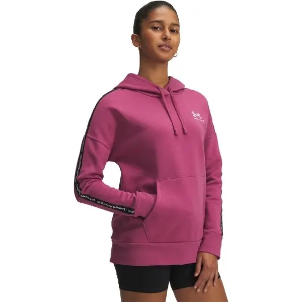 Under Armour Under Armour ICON FLEECE TAPED Дамски суичър с качулка, червено, размер