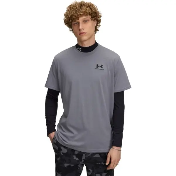 Under Armour Under Armour LOGO EMB HEAVYWEIGHT Мъжка тениска, тъмносиво, размер M