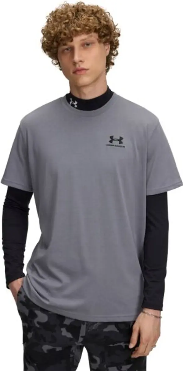 Under Armour Under Armour LOGO EMB HEAVYWEIGHT Мъжка тениска, тъмносиво, размер S