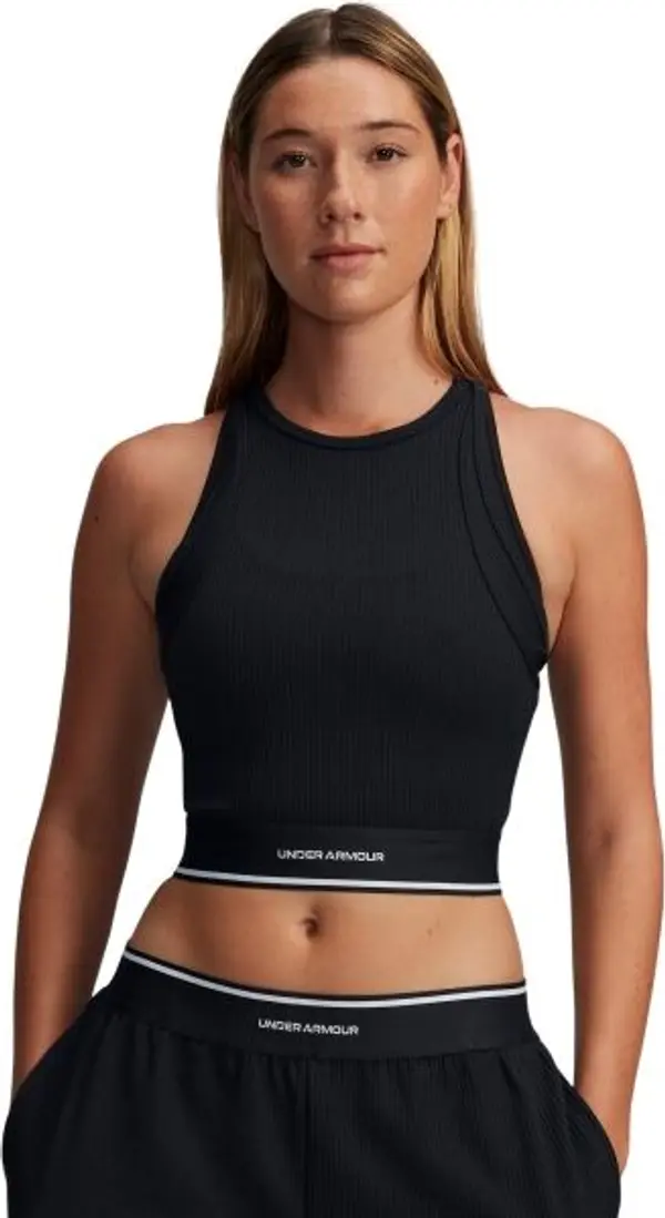 Under Armour Under Armour MERIDIAN RIB BRANDED TANK Дамски спортен потник, черно, размер S