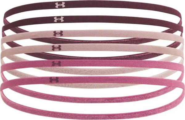 Under Armour Under Armour MINI ELASTIC 6PK Дамски ленти за глава, винен, размер