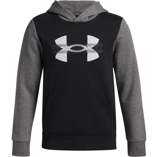Under Armour Under Armour RIVAL FLEECE COLORBLOCK Суитшърт за момчета, черно, размер L