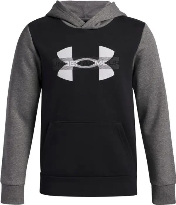 Under Armour Under Armour RIVAL FLEECE COLORBLOCK Суитшърт за момчета, черно, размер XL