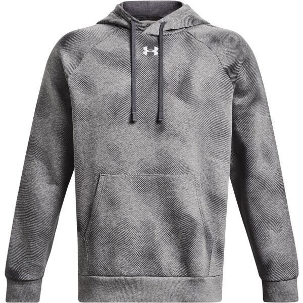 Under Armour Under Armour RIVAL FLEECE PRINTED HOODIE Мъжки суитшърт, сиво, размер