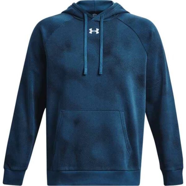 Under Armour Under Armour RIVAL FLEECE PRINTED HOODIE Мъжки суитшърт, тъмносин, размер