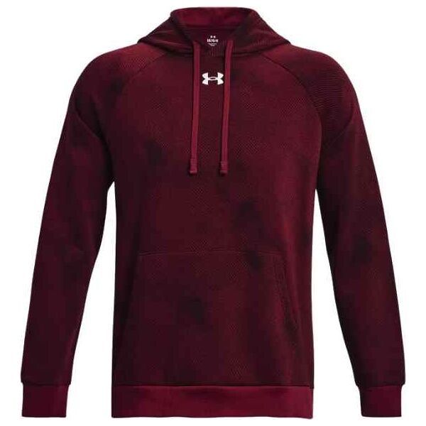 Under Armour Under Armour RIVAL FLEECE PRINTED HOODIE Мъжки суитшърт, винен, размер