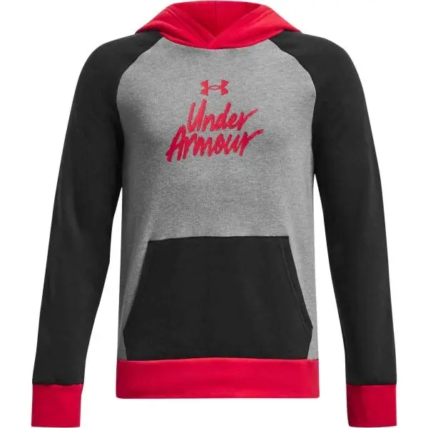 Under Armour Under Armour RIVAL FLEECE SCRIPT CB HD Суитшърт за момчета, черно, размер L