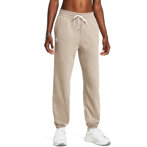 Under Armour Under Armour RIVAL TERRY Дамски спортен панталон, бежово, размер