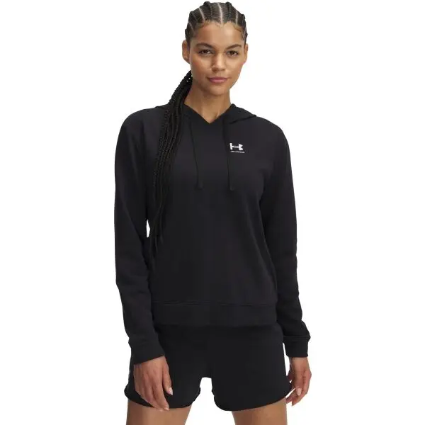 Under Armour Under Armour RIVAL TERRY HOODIE Дамски суитшърт, черно, размер