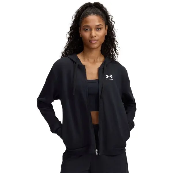 Under Armour Under Armour RIVAL TERRY HOODIE Дамски суитшърт, черно, размер S