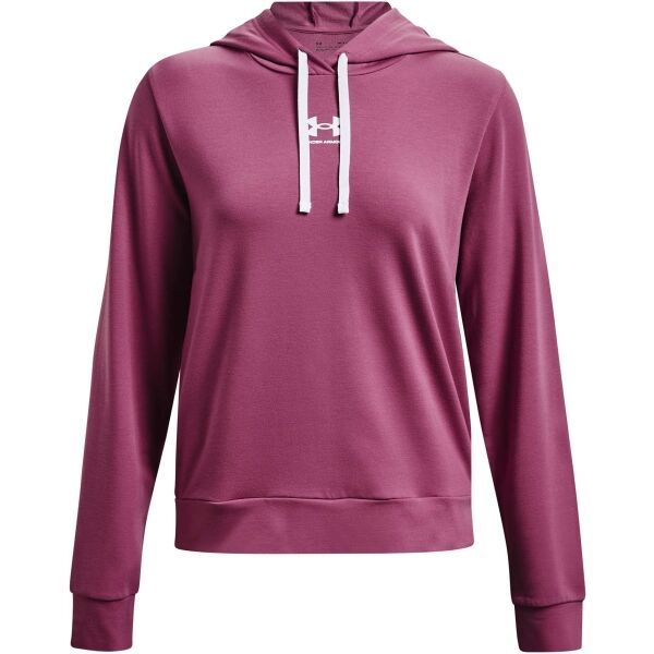 Under Armour Under Armour RIVAL TERRY HOODIE Дамски суитшърт, винен, размер