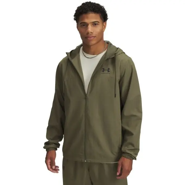 Under Armour Under Armour RIVAL WOVEN WINDBREAKER Мъжко яке, тъмнозелено, размер M