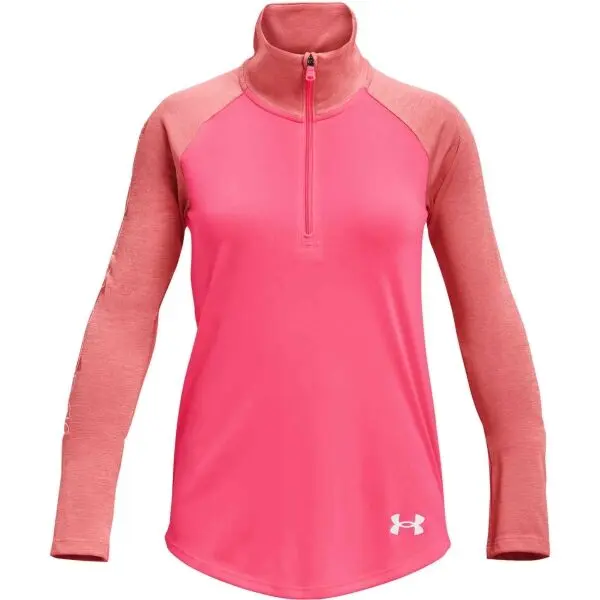 Under Armour Under Armour TECH GRAPHIC 1/2 ZIP Блуза за момичета, розово, размер L