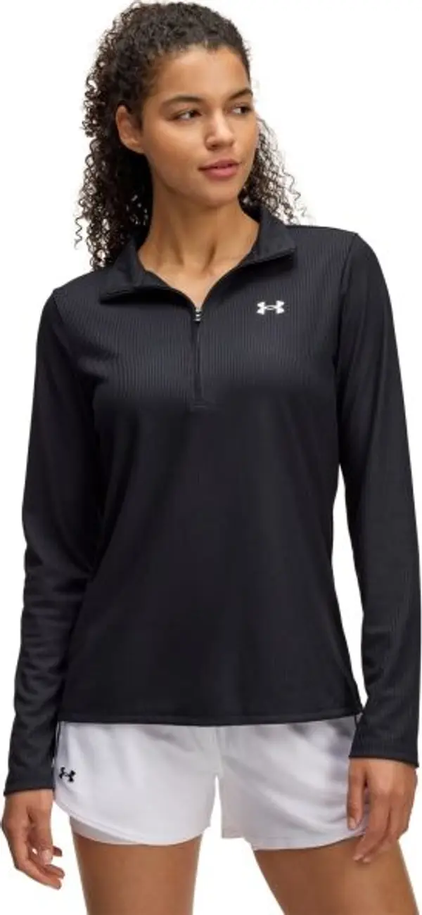 Under Armour Under Armour TECH RIB 1/2 ZIP Дамска тениска, черно, размер
