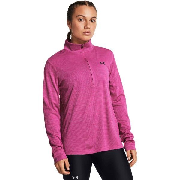 Under Armour Under Armour TECH TEXTURED 1/2 ZIP Дамска блуза с дълг ръкав, розово, размер