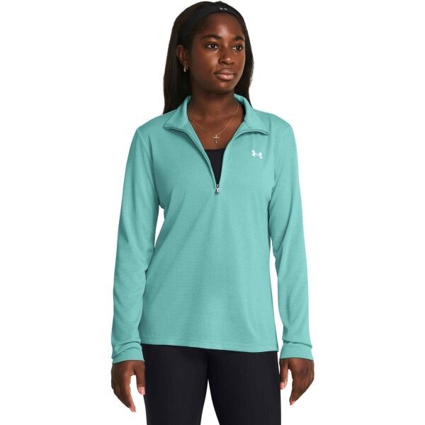 Under Armour Under Armour TECH TEXTURED 1/2 ZIP Дамска блуза с дълг ръкав, тюркоазено, размер