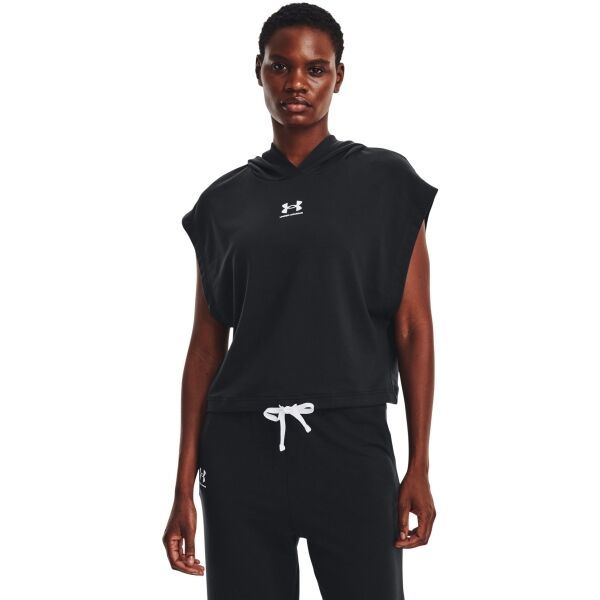 Under Armour Under Armour UA RIVAL TERRY SS HOODIE Дамски суитшърт за фитнес, черно, размер