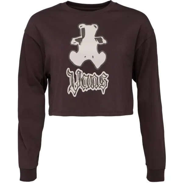 Vans Vans LIL BEAR RELAX CROP LS TEE Дамски кроп топ, кафяво, размер