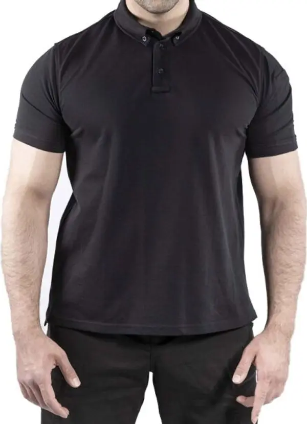 VAVWEAR VAVWEAR TLAC01 Мъжка тениска с яка, черно, размер