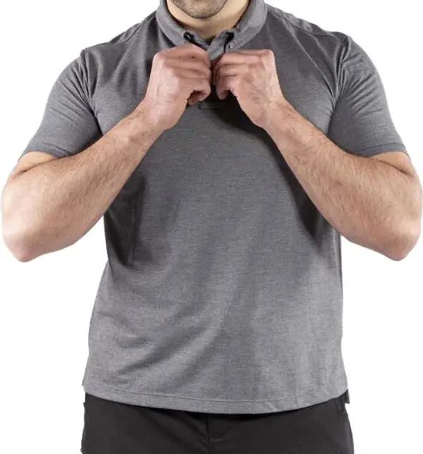 VAVWEAR VAVWEAR TLAC01 Мъжка тениска с яка, тъмносиво, размер