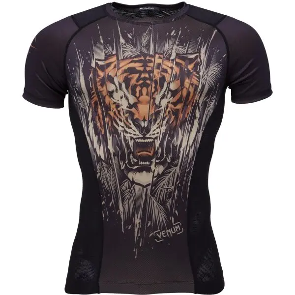 Venum Venum TIGER SHORT SLEEVE RASHGUARD Мъжка тениска, черно, размер