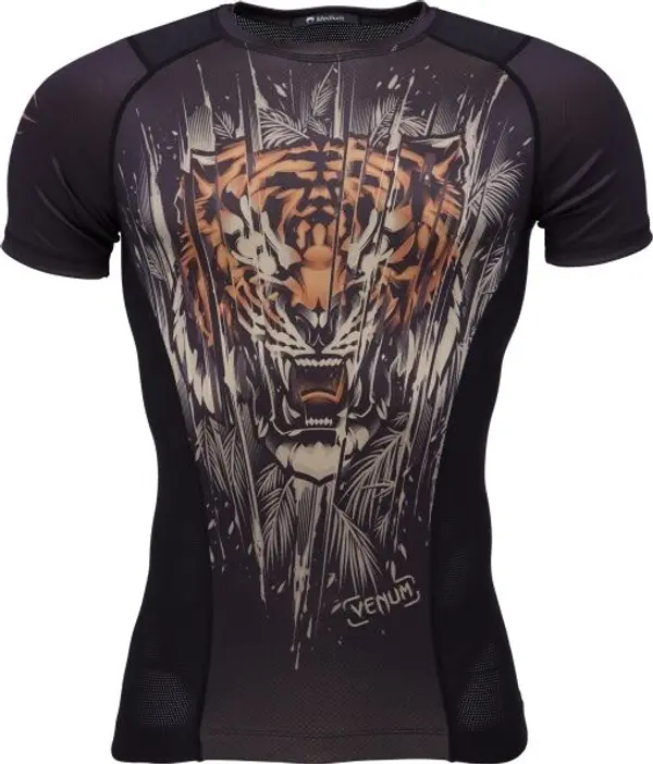 Venum Venum TIGER SHORT SLEEVE RASHGUARD Мъжка тениска, черно, размер