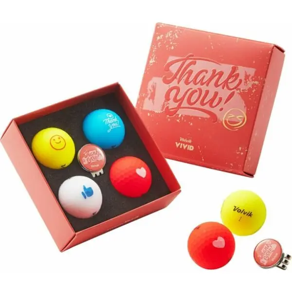VOLVIK VOLVIK GB THANK YOU 4 BALLS + 1 BALLMARKER Топчета за голф, микс, размер