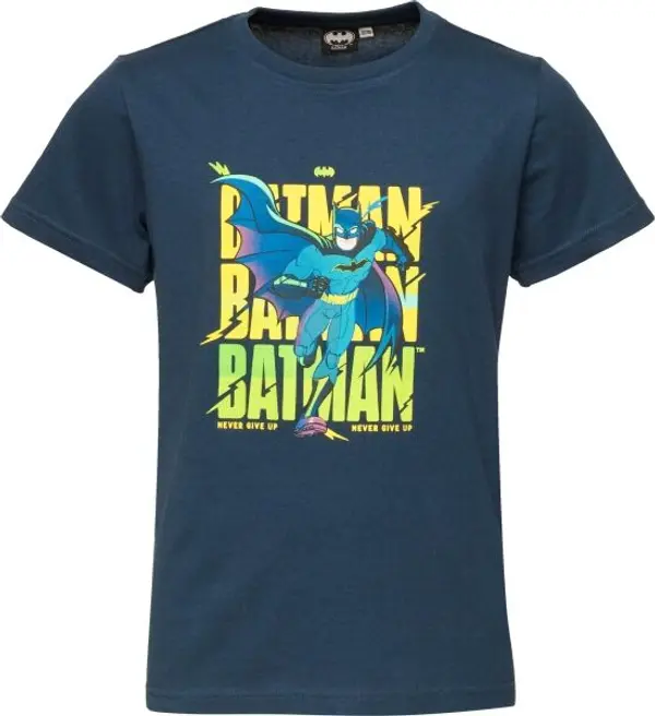 Warner Bros Warner Bros BATMAN NEVER GIVE UP Тениска за момчета, тъмносин, размер 116-122