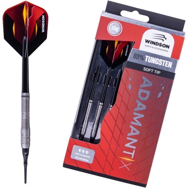 Windson Windson ADAMANTIX 16 G TUNGSTEN SET Комплект от волфрамови стрели с меки върхове, червено, размер