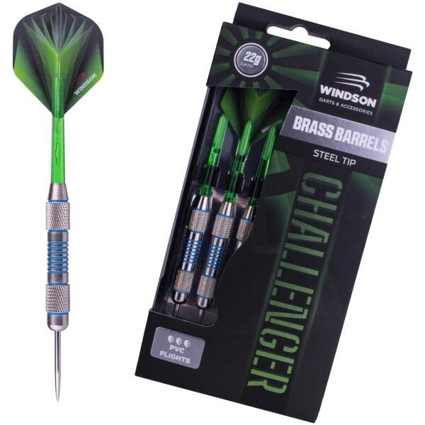 Windson Windson CHALLENGER 22 G BRASS SET Комплект стрелички от месинг с метални връхчета, зелено, размер