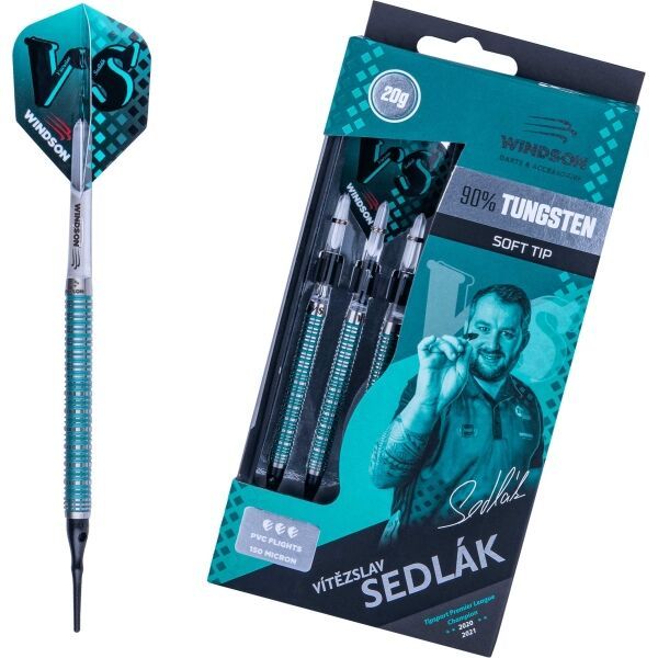 Windson Windson CHAMPION SEDLÁK 20 G TUNGSTEN SET Волфрамов комплект стрели с меки върхове, тюркоазено, размер