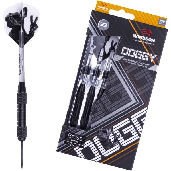 Windson Windson DOGGY 23 G BRASS STEEL SET Комплект месингови стрели с остри върхове, черно, размер