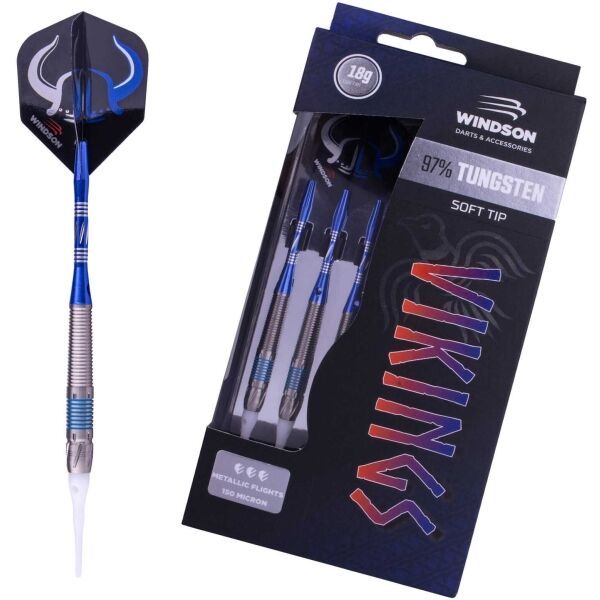 Windson Windson VIKINGS 18 G TUNGSTEN SET Комплект стрелички от волфрам с меки връхчета, синьо, размер