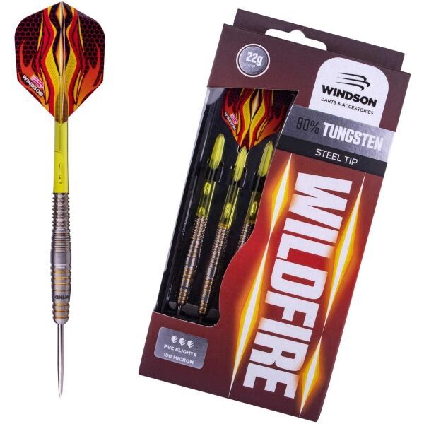 Windson Windson WILDFIRE 22 G TUNGSTEN SET Комплект стрелички от волфрам с остри връхчета, жълто, размер