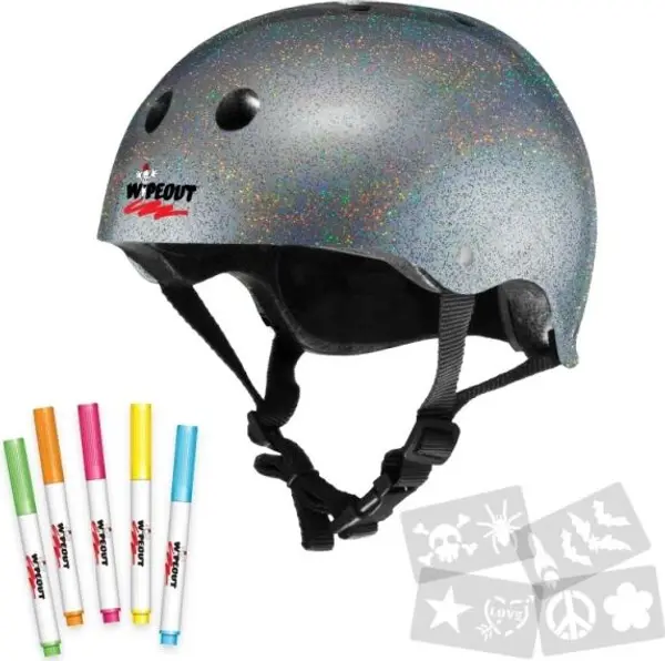 WIPEOUT WIPEOUT PINK 8+ let Детска каска за колоездене, сребърно, размер (52 - 56)