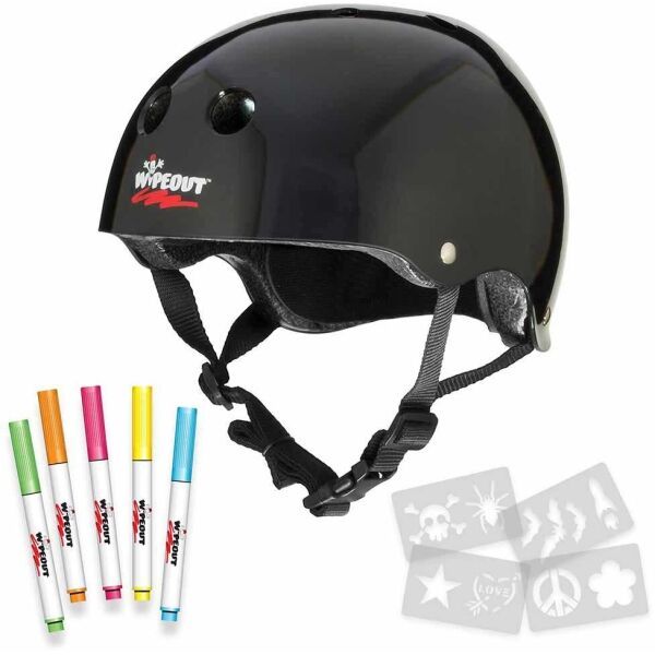 WIPEOUT WIPEOUT BLACK 5+ Детска каска за колоездене, черно, размер 49/52