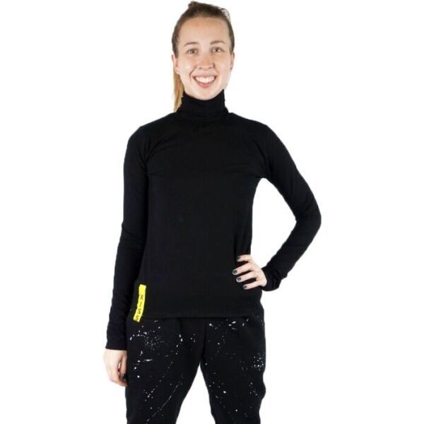 XISS XISS BLACK BAMBOO Дамско поло с дълги ръкави, черно, размер S/M