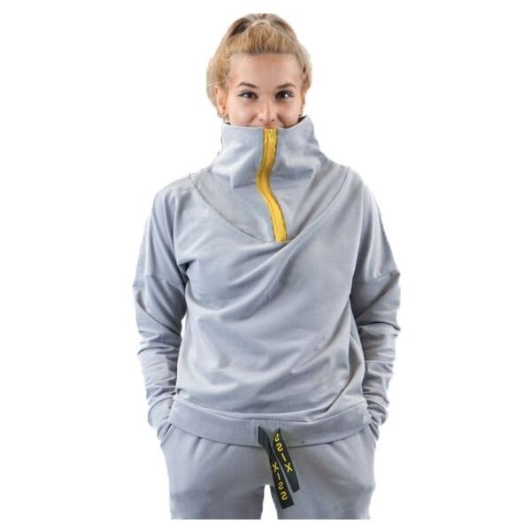 XISS XISS YELLOW ZIP Дамски суитшърт, сиво, размер