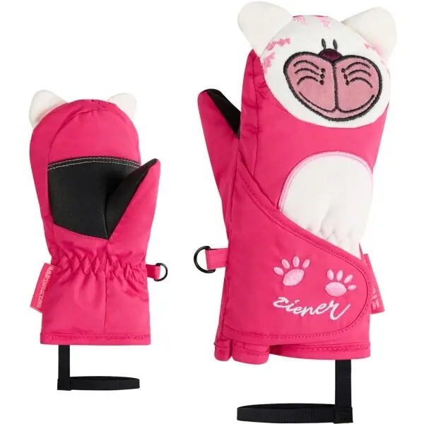 Ziener Ziener LANIMALO-Z MINIS Детски ски ръкавици тип лапа, розово, размер